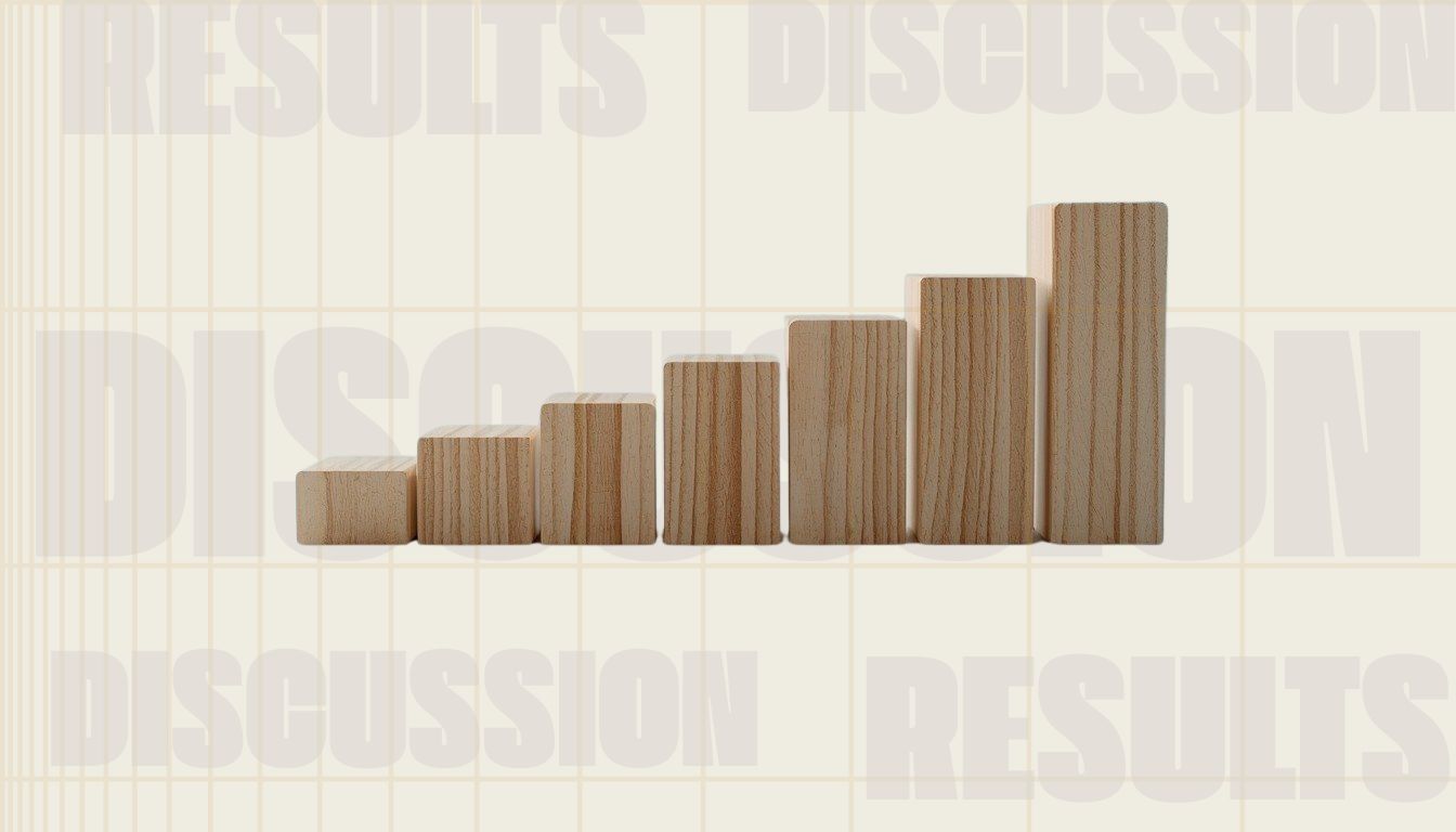 Physical bar chart made of stacked wooden blocks of varying height